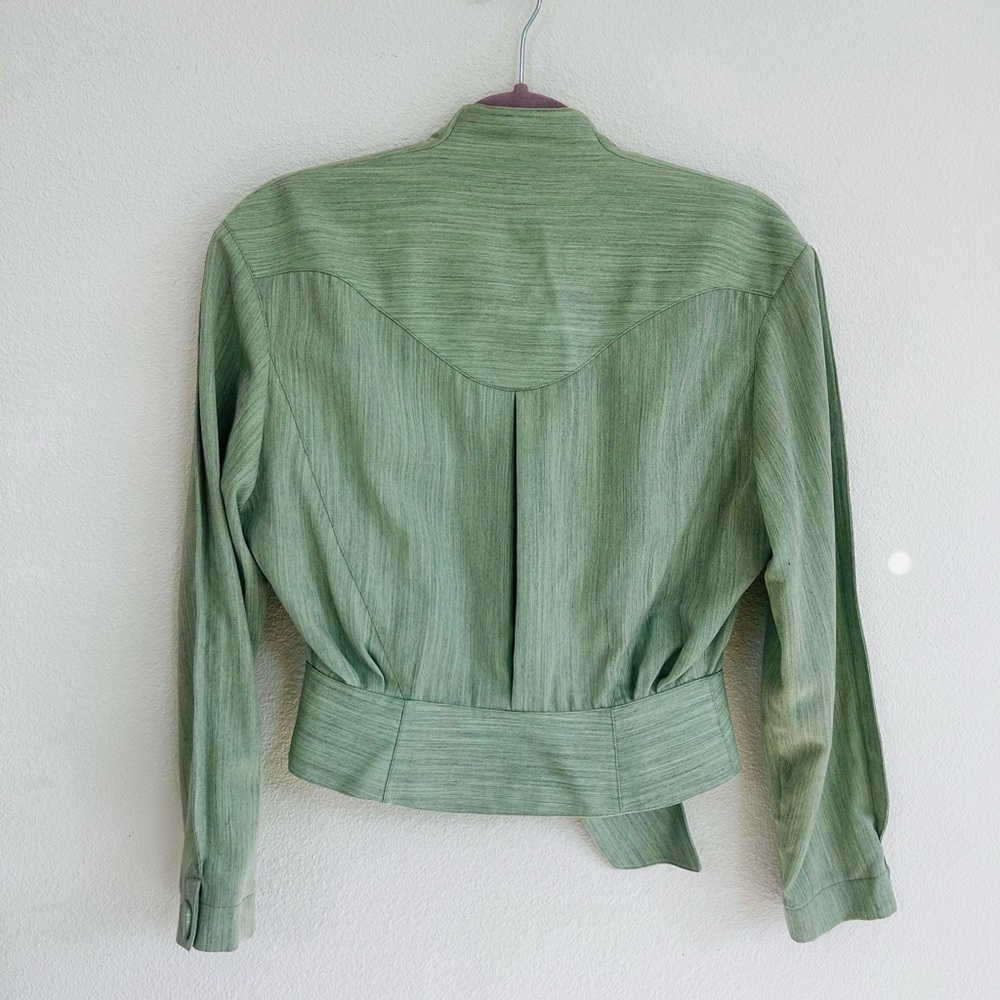 Rare 1980’s Thierry Mugler Sage Green Blazer Skirt Set - Picture 8 of 16
